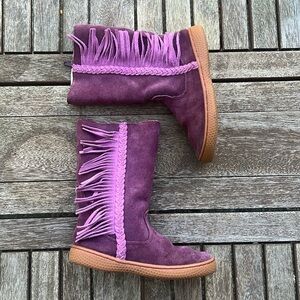 Live & Luca girls fringe moccasin purple boots size 13 💜